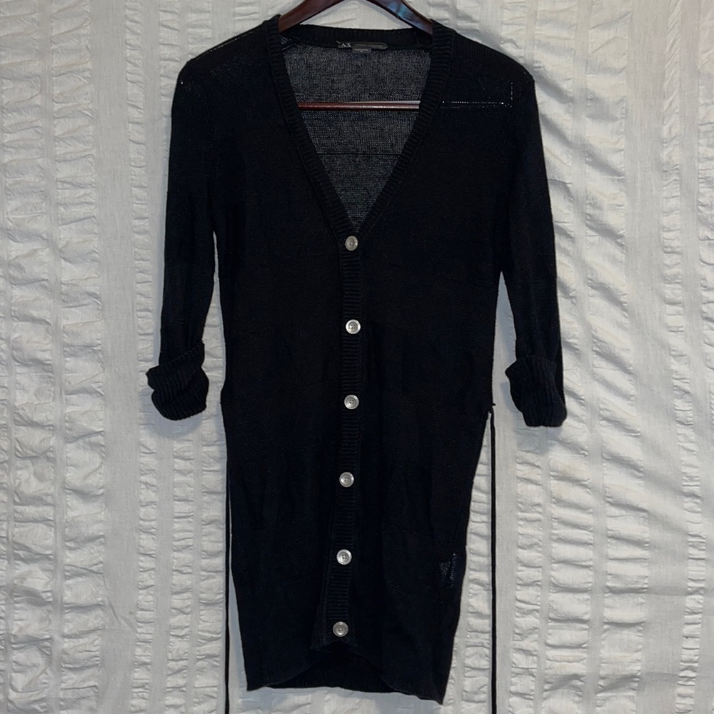 Armani Exchange Black Button Down Cardigan Sweater